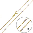 Silver Gold Plated Rolo Slash Multi Tube Link Chains 1.3mm - CH373 GP | Silver Palace Inc.