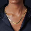 Cadena o pulsera de espiga de plata de ley 925 bañada en oro de 5,5 mm - CH384 GP