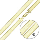 Silver 925 Gold Plated Herring Bone 080 Chain 7mm - CH385 GP | Silver Palace Inc.