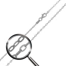 Silver 925 Rhodium Plated Oval Flat Link 040 Chain 1.9mm - CH408 RH | Silver Palace Inc.