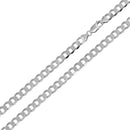 Silver 925 Rhodium Plated Super Flat Curb 100 Chain 3.8mm - CH417 RH | Silver Palace Inc.