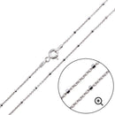 Rhodium Plated Diamond Cut Beaded Chains 1.4mm - CH451 RH | Silver Palace Inc.