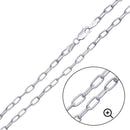 Rhodium Plated 925 Sterling Silver Oval Paperclip Link Chain 3.1mm - CH466 RH | Silver Palace Inc.