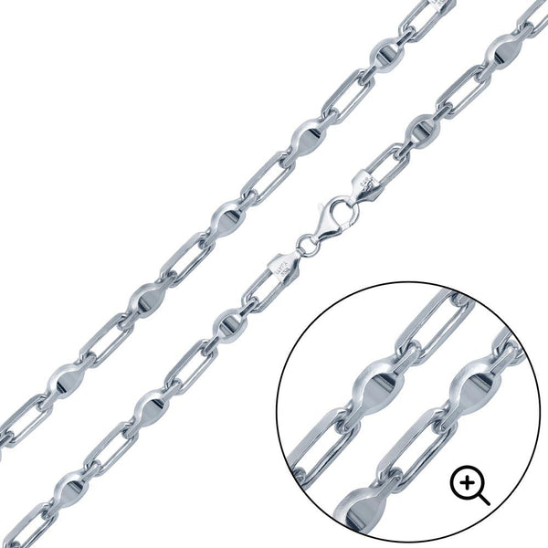 Silver 925 Platinum Plated Heshe Max Chain 6mm - CH476 PL | Silver Palace Inc.