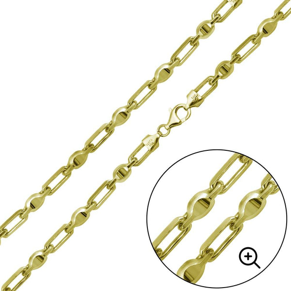 Silver Gold Plated Heshe Max Chain 6mm - CH477 GP | Silver Palace Inc.