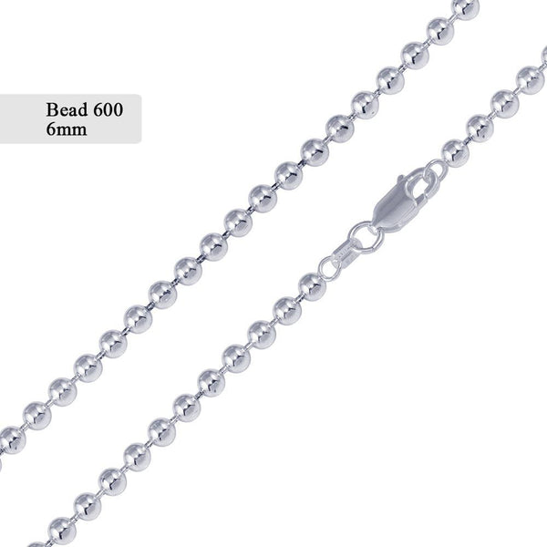 Bead 600 Chain 6mm - CH511 | Silver Palace Inc.