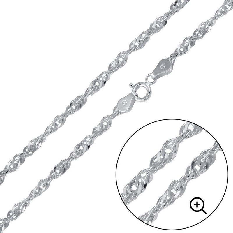 Singapore 050 Chain 2.8mm - CH519 | Silver Palace Inc.