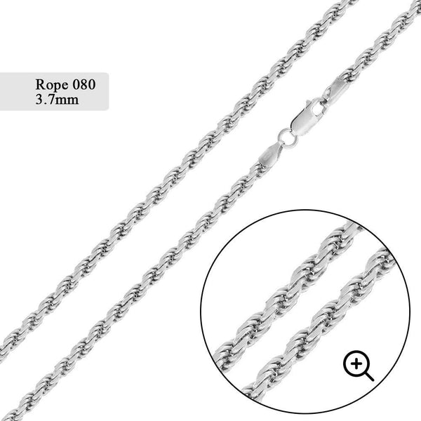 Rope 080 Chain 3.7mm - CH528 | Silver Palace Inc.