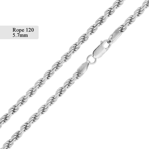 Rope 120 Chain 5.7mm - CH530 | Silver Palace Inc.