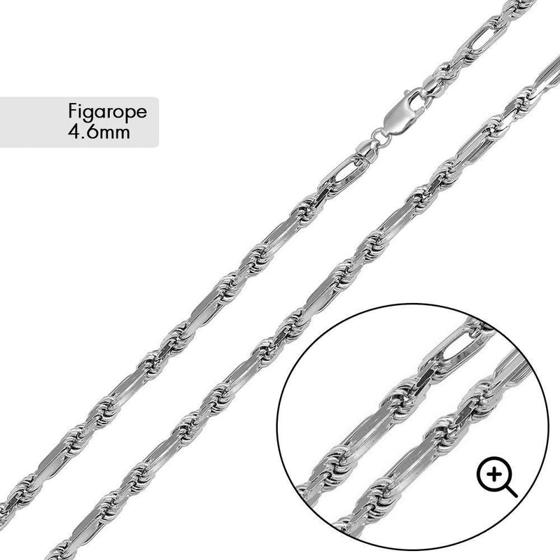 Figarope Milano Chain 4.6mm - CH533 | Silver Palace Inc.