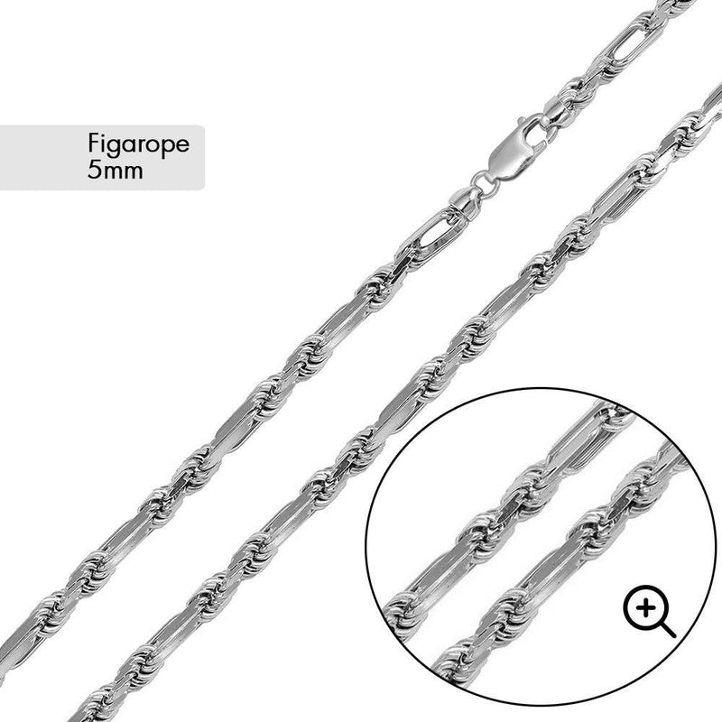 Figarope Milano Chain 5.7mm - CH534 | Silver Palace Inc.