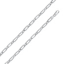 Rhodium Plated 925 Sterling Silver Paperclip Alternating Link Chain 6mm - CH541 RH | Silver Palace Inc.