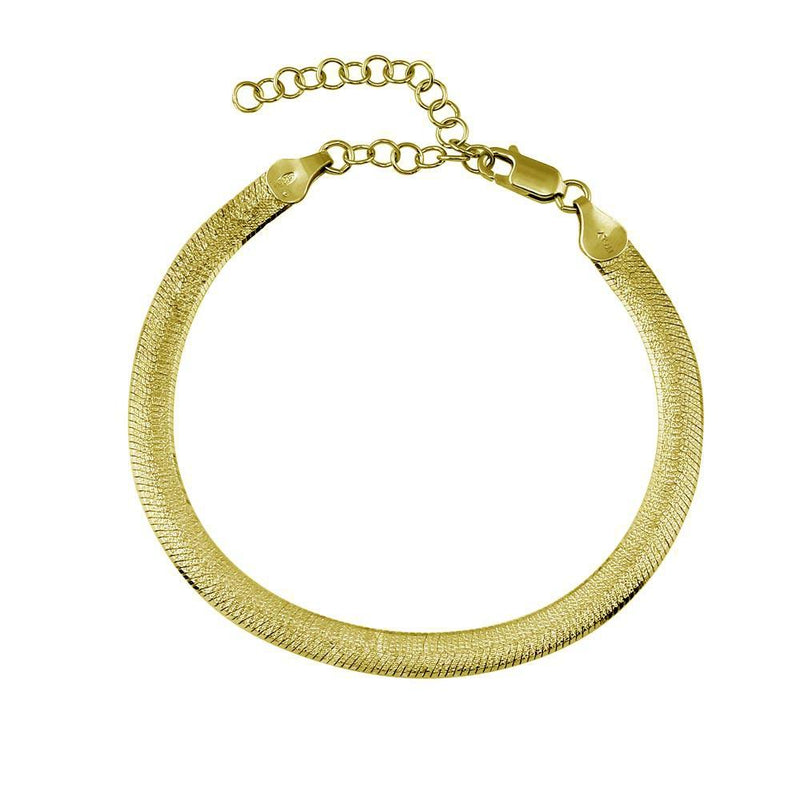 Silver 925 Gold Plated Sparkle Dome Bracelet 5mm - CH542B GP | Silver Palace Inc.