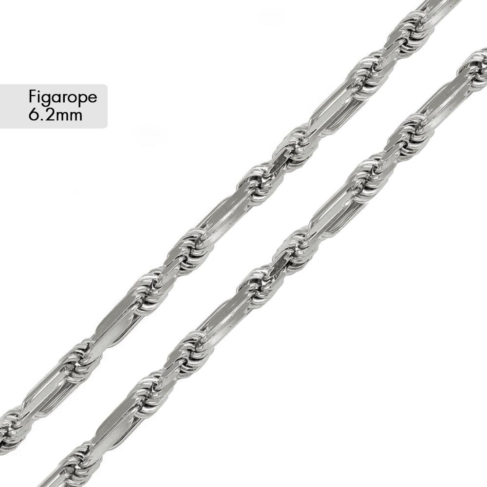 Figarope Milano Chain 6.8mm - CH543 | Silver Palace Inc. #plating_rhodium