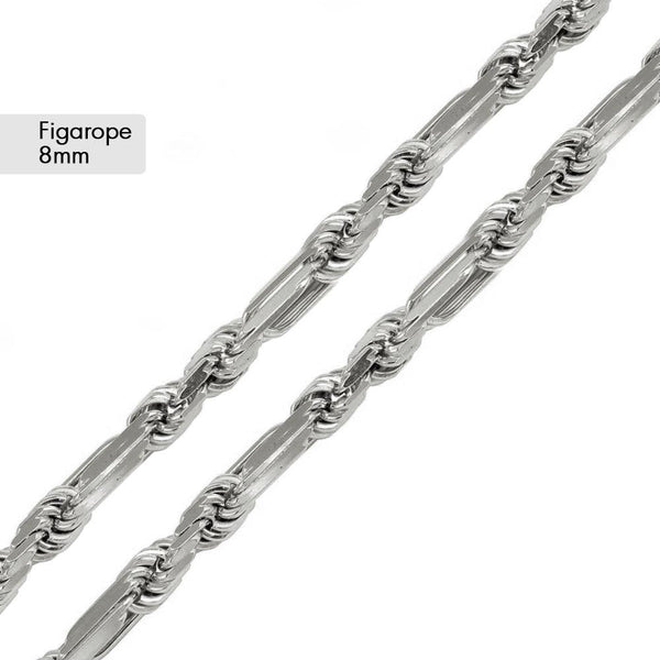 Figarope Milano Chain 8mm - CH544 | Silver Palace Inc.