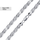 Rope Diamond Cut 200 Chain 10mm - CH547 | Silver Palace Inc.