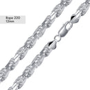 Rope Diamond Cut 220 Chain 12mm - CH548 | Silver Palace Inc.