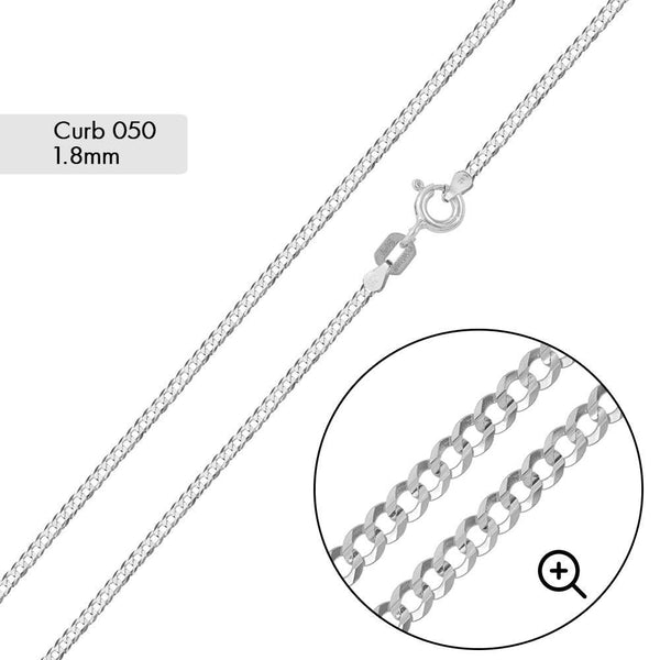 Curb 050 Chain 1.8mm - CH613 | Silver Palace Inc.