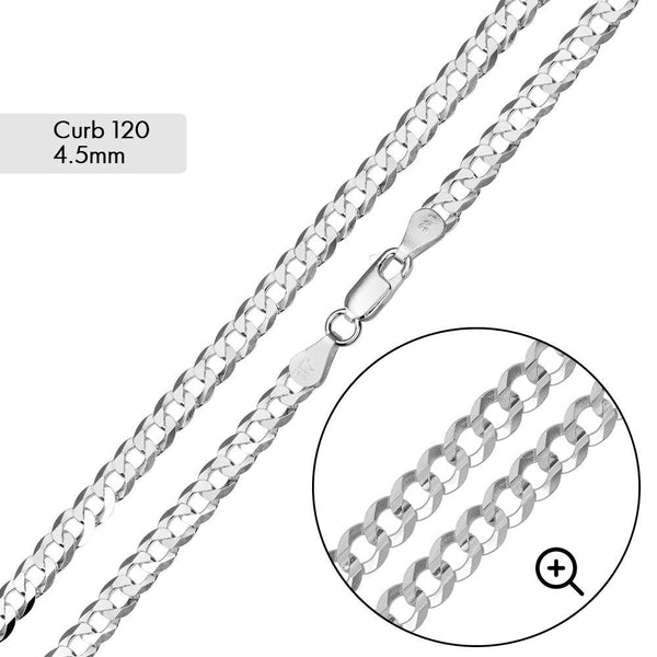 Curb 120 Chain 4.5mm - CH617 | Silver Palace Inc.