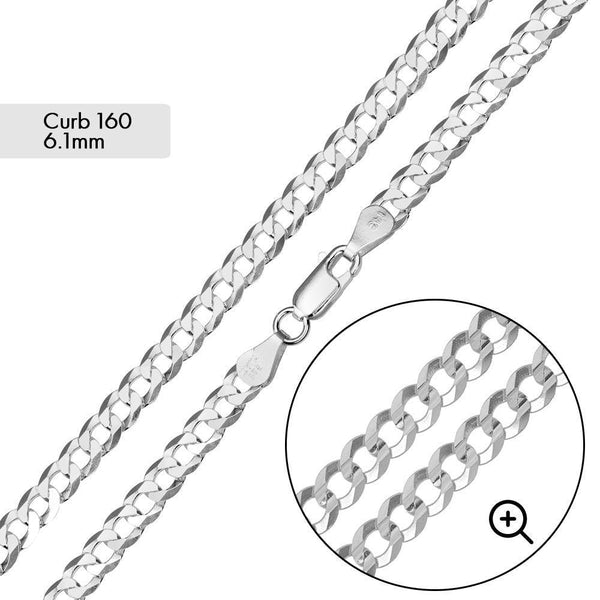 Curb 160 Chain 6.1mm - CH618B | Silver Palace Inc.