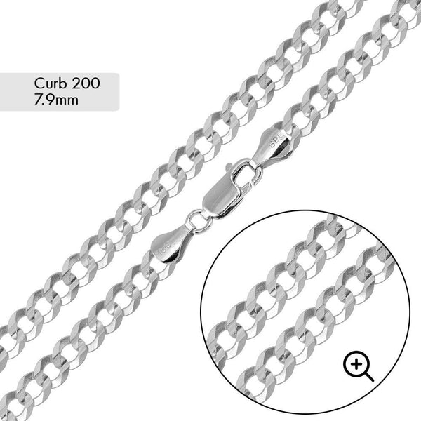 Curb 200 Chain 7.9mm - CH620 | Silver Palace Inc.