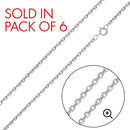 CH709 - High Polished 925 Sterling SilverDiamond Cut Cable Rolo 035 Chains 1mm (Pk of 6)