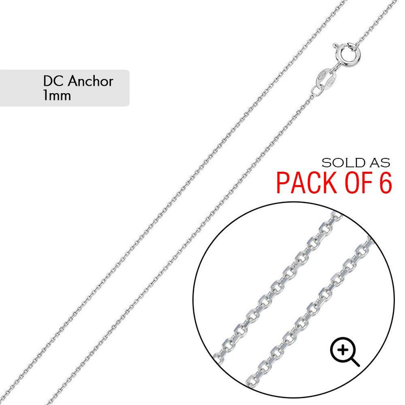 Diamond Cut Anchor 025 Chain 1mm (Pk of 6) - CH711