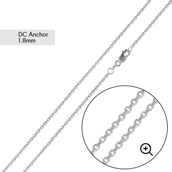 Diamond Cut Anchor 060 Chain 1.8mm - CH716 | Silver Palace Inc.
