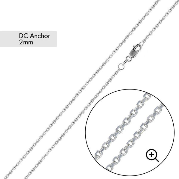 Diamond Cut Anchor 2mm Chain  - CH716A | Silver Palace Inc.