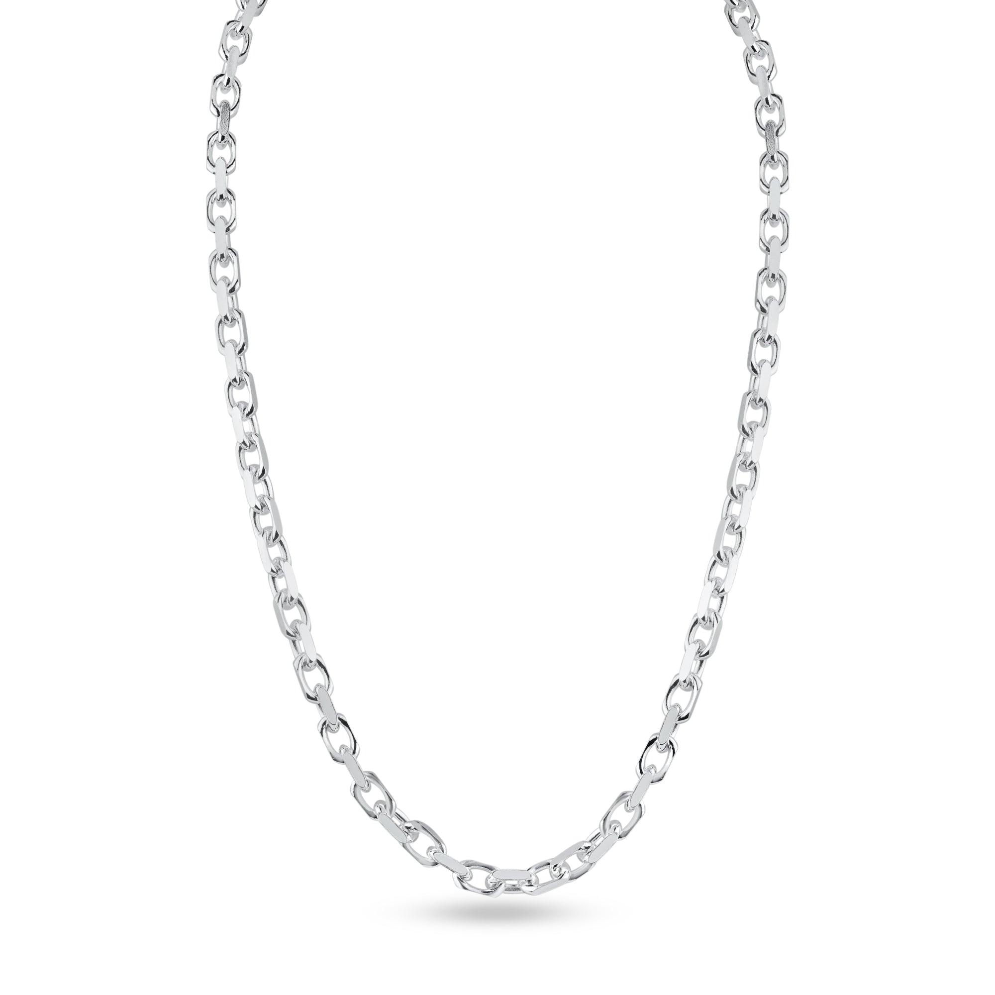Silver 925 Diamond Cut Forzatina Link 120 Chain 3.2mm - CH19-120
