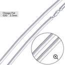Flat Omega 020 Chain 2.5mm - CH801 | Silver Palace Inc.