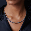 Multi Plated 925 Sterling Silver Reversible Flat Omega Chain 5mm - CH909 2T