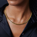 Multi Plated 925 Sterling Silver Reversible Flat Omega Chain 5mm - CH909 2T