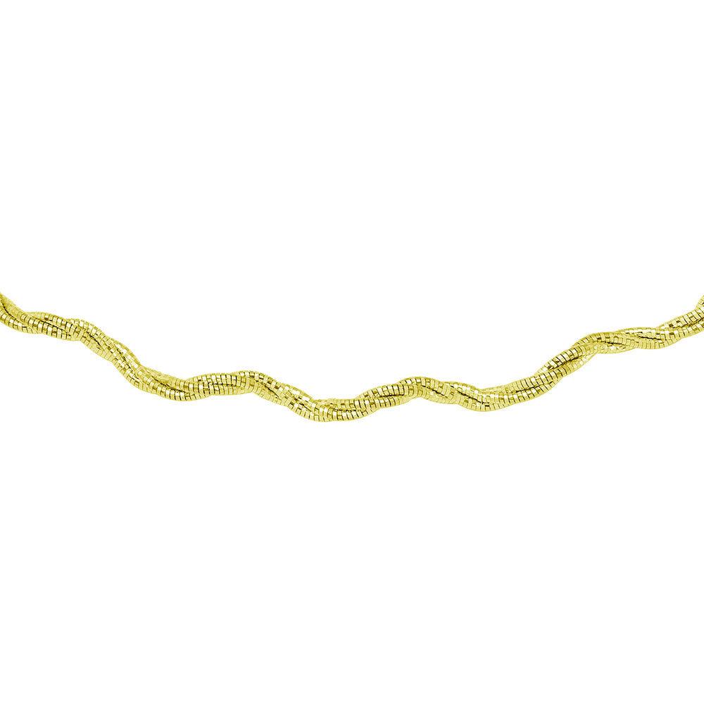 Silver 925 3 Layer Wave Omega Spring Chain Gold Plated 2.7mm - CH919 GP | Silver Palace Inc. #plating_gold