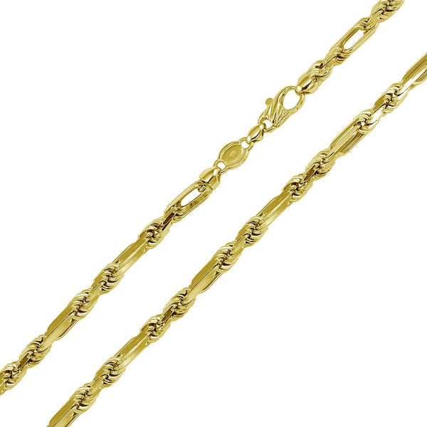 Silver 925 Gold Plated Hand Made Figarope Milano Chains 5.5mm - CH929 GP | Silver Palace Inc.