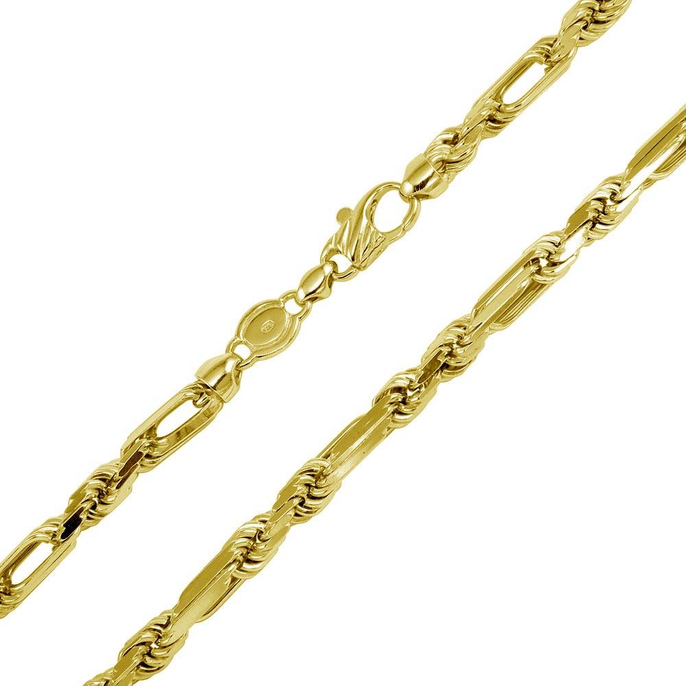 Silver 925 Gold Plated Hand Made Figarope Milano Chains 8mm - CH931 GP | Silver Palace Inc.  #plating_gold