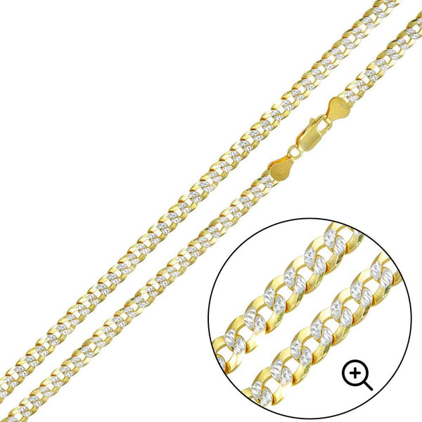 Silver Gold Plated 2 Toned DC Curb Chain 4.3mm - CH932 GP | Silver Palace Inc.