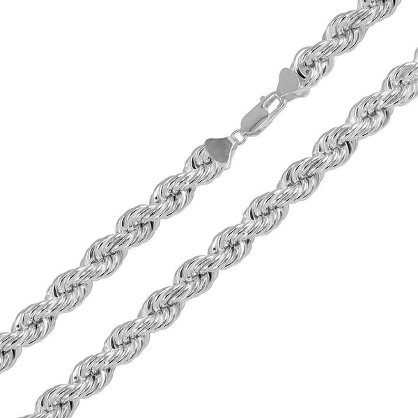 Silver 925 Hollow Rope Chains 8mm - CHHW113 | Silver Palace Inc.