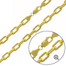Silver 925 Gold Plated Wide Oval D Cut Link Paperclip Chain 6mm - CH950 GP | Silver Palace Inc.
