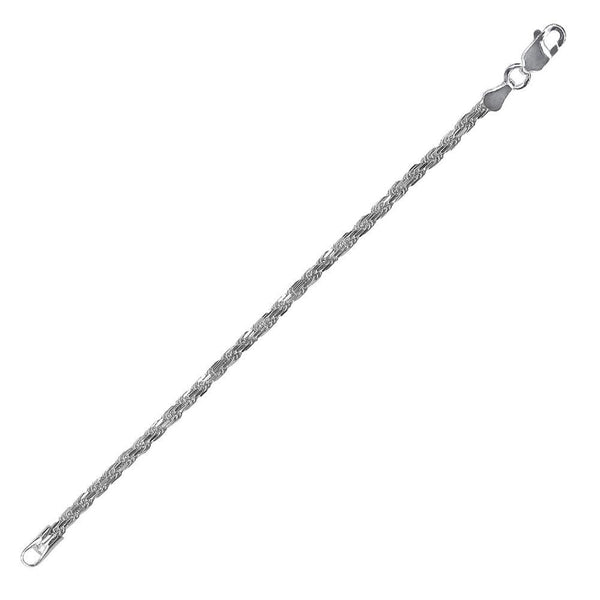 Silver 925 Diamond Cut High Polished Rope 040 Anklets 1.8mm - CHA524 | Silver Palace Inc.
