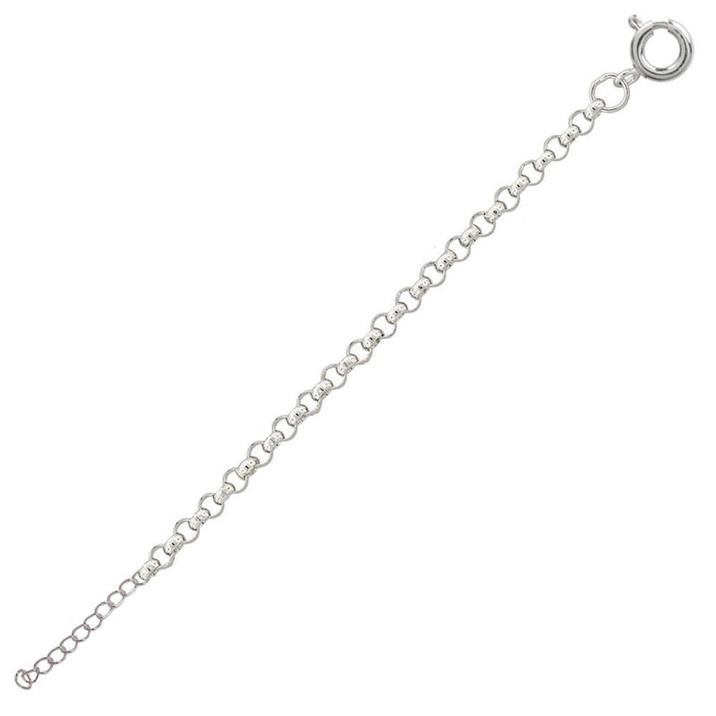 Silver 925 High Polished Round Rolo 030 Anklets 1.95mm - CHA703 | Silver Palace Inc.