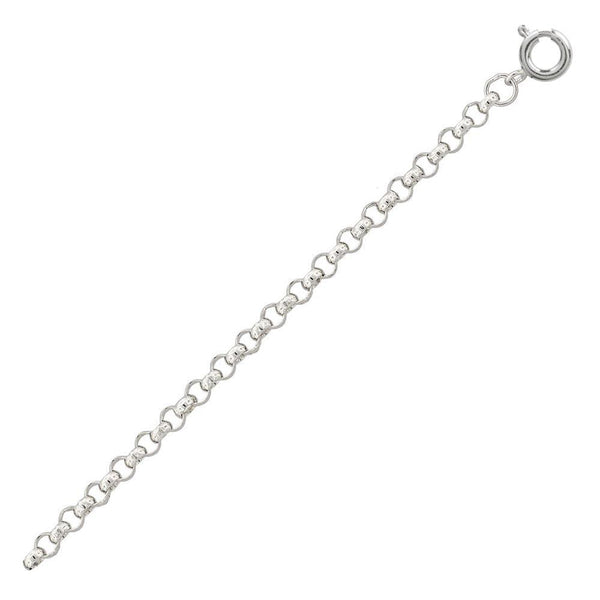Silver 925 High Polished Round Rolo 035 Anklets 2.3mm - CHA704 | Silver Palace Inc.