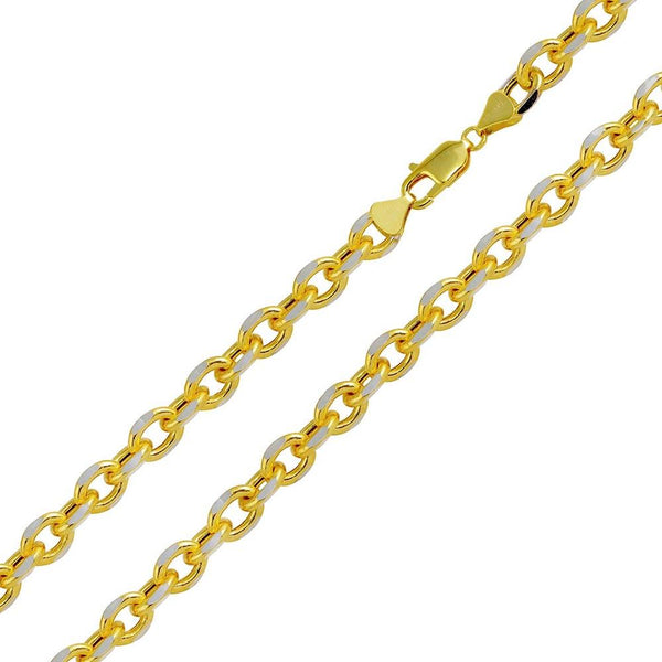 Silver 925 Gold Plated DC Link Chain 8mm - CHHW115 GP | Silver Palace Inc.