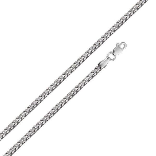 Silver 925 Rhodium Plated Hollow Round Franco Chain 3.5mm - CHHW121 RH | Silver Palace Inc.