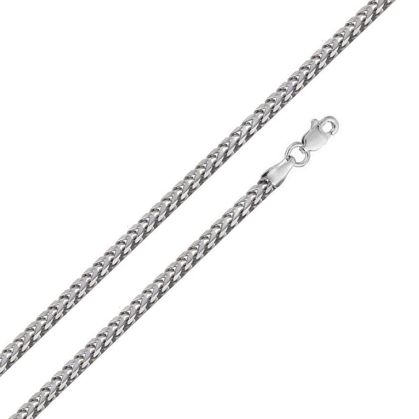 Silver 925 Rhodium Plated Hollow Round Franco Chain 4.3mm - CHHW122 RH | Silver Palace Inc.