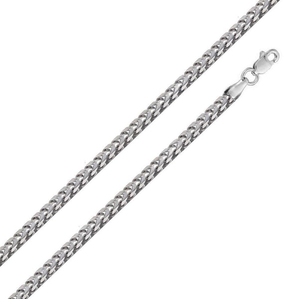 Silver 925 Rhodium Plated Hollow Round Franco Chain 5.3mm - CHHW123 RH | Silver Palace Inc.