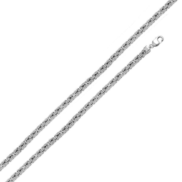 925 Sterling Silver Anti Tarnish Byzantine Chain and Bracelet 4.2mm - CHHW127 | Silver Palace Inc.