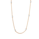 Silver 925 36" Diamond Cut Oval Rose Gold Plated Italian Necklace - CHN00001RGP | Silver Palace Inc.
