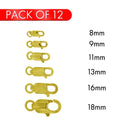 Silver 925 Gold Plated Lobster Clasp - CLASP02-GP (PK of 12) | Silver Palace Inc.