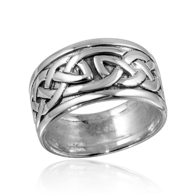 Silver 925 High Polished Celtic Design Ring - CR00742 | Silver Palace Inc.